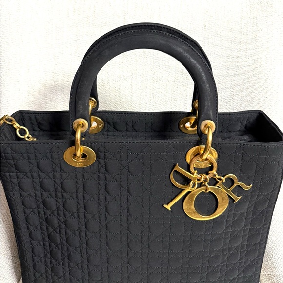 Authentic Christian Dior Lady Dior bag gold charms - Picture 5 of 16